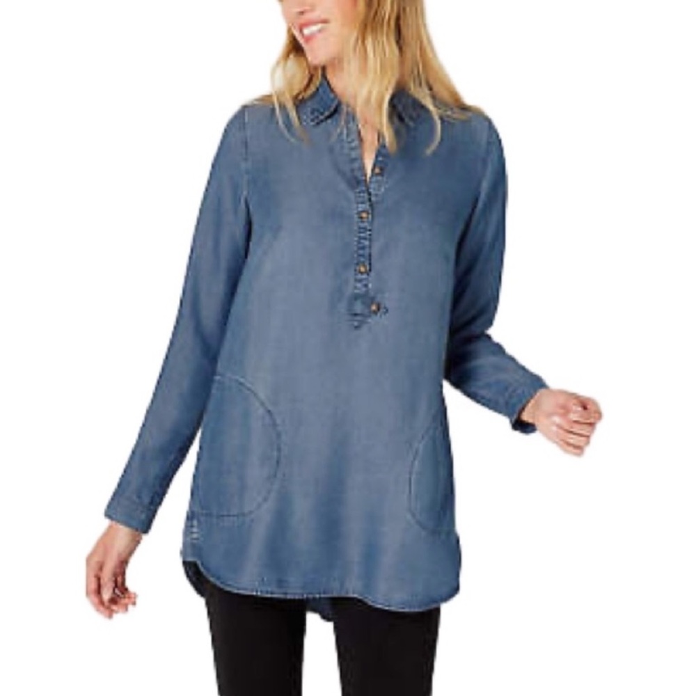 J. Jill Blue Bristol Chambray Tunic